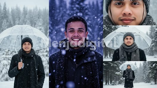 4 Prompt Gemini AI Foto Salju Estetik Ala Utada Hikaru First Love